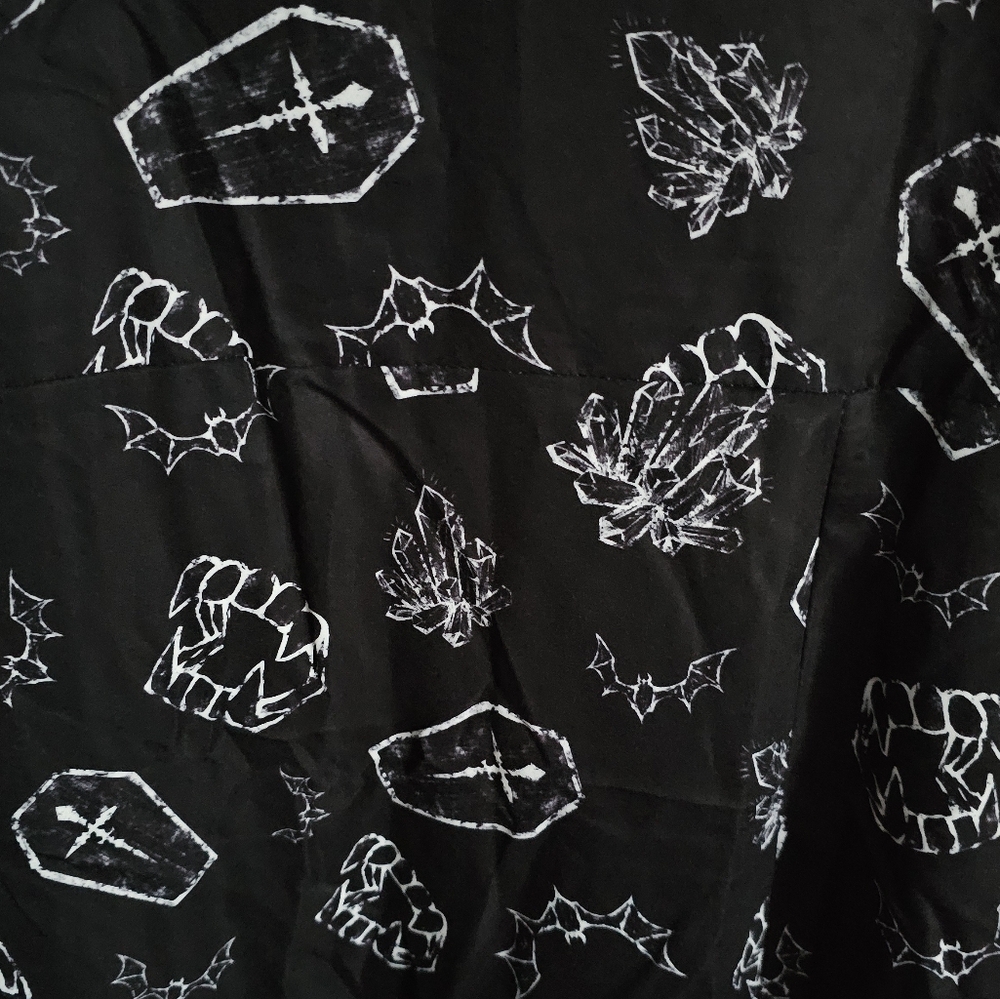 Black Gothic Coffin Print Maxi Dress - Picture 4 of 8